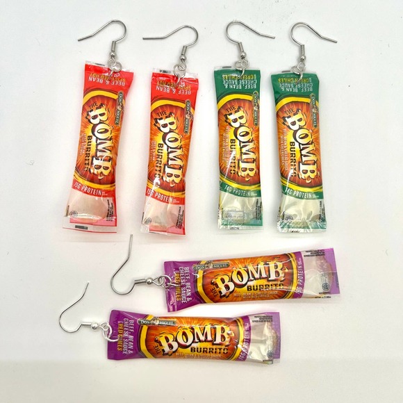 Burrito Earrings - Frozen Food Earrings - Mini Brands Earrings - Teacher Earring - Picture 1 of 10
